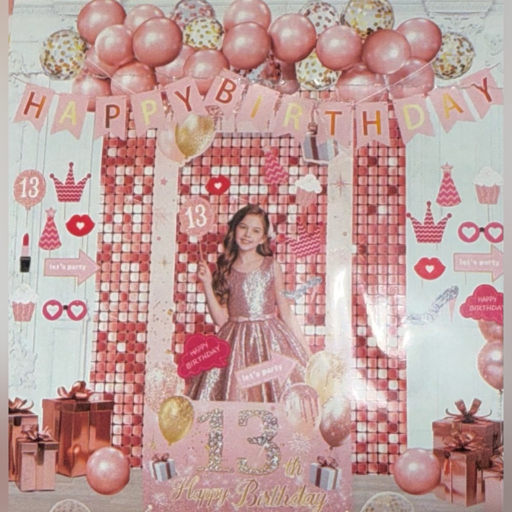 13th Birthday Party Decorations - Girls
Pink/Gold 
FREE SHIPPING 
NEW